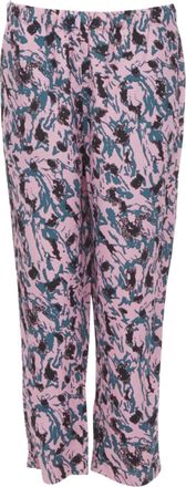 Marni viscose abstract print straight leg pants
