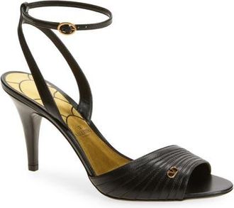 Valentino Garavani Ladycrush Ankle Strap Sandal in Black at Nordstrom, Size 11.5Us