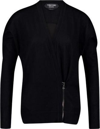 Tom Ford Zwarte Cashmere Wrap Vest - Dames - Cashmere truien - Zwart - M - Truien & Vesten