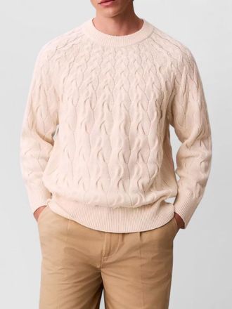 Calvin Klein lambswool blend cable knit crew neck