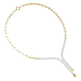 Diamond2Deal 18k Vermeil Plated Silver 4.15 Ct Pear Cut White & Yellow Lab Grown Diamond Drop Necklace 18