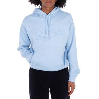 Lacoste Relaxed Fit Floral Print Cotton Hoodie