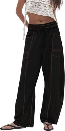 Generic Barrel Leg Trousers Womens Joggers Loose Fit Wide Leg Joggers for Women Casual Tracksuit Bottoms Sweatpants Womens Jogging Pants Sports Trousers with 