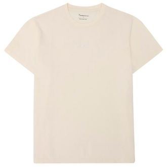 Knowledge Cotton Apparel Regenerative Organic Cotton Chest Embroidery II T-Shirt f&uuml;r Herren | beige