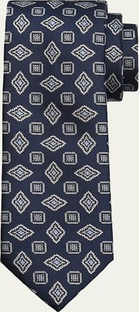 Brioni Mens Medallion Silk Tie