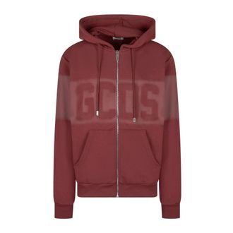 GCDS Felpa con zip Logo Spray - - Sweatshirts & Hoodies - Uomo - Rosso - XL