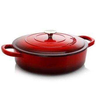 Crock-pot Enameled Cast Iron 5 Quart Round Braiser Pan with Self Basting Lid in Red at Nordstrom