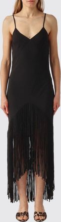 Pinko Abito midi in misto viscosa con frange
