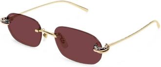Cartier Rechthoekige Zonnebril - unisex - Accessoires - Geel - Maat: 55 MM