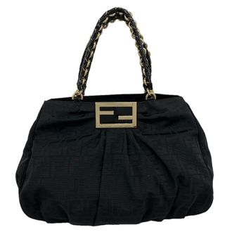 Fendi Black Nylon Canvas Tote Bag (Pre-Owned)