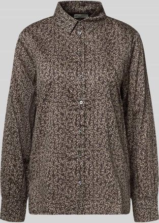 Marc O'Polo Relaxed Fit Hemdbluse aus reiner Baumwolle in Dunkelgrau, Größe 34