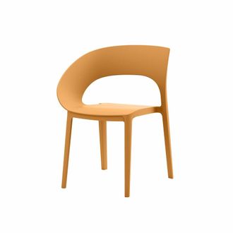 Mobili Rebecca Set de 2 Silla de exterior moderna en polipropileno naranja 82,5x54x60