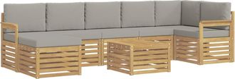 vidaXL Conjunto De Sof&aacute;s De Exterior 7 Uds. Blanco Y Gris Claro Vidaxl