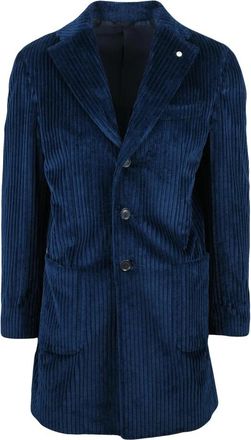 L.B.M. 1911 Corduroy jas - Heren - Mantel - Blauw - M - Katoen - Jassen
