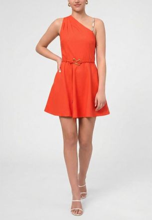 Rachel Roy Elara Fit and Flare Mini Dress in Bright Orange at Nordstrom, Size 14