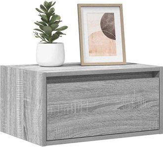 vidaXL Vidaxl - Wall-mounted Bedside Cabinet with led Lights Grey Sonoma