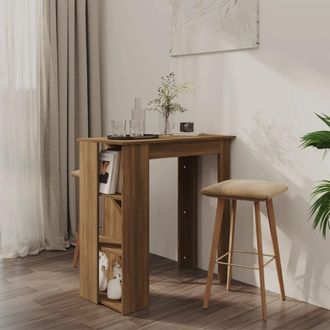 Berkfield Home Bar Table with Shelf Brown Oak 102x50x103.5 cm Engineered Wood