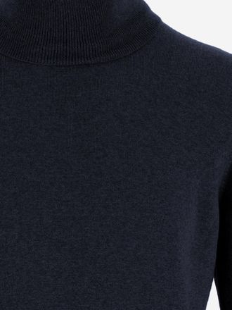 Tagliatore Mens Wool Turtleneck Sweater Navy