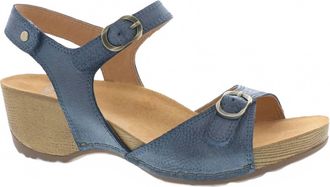 Dansko Womens Tricia Sandal In Blue Milled Burnished