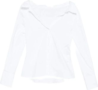 Frankie Shop Mela Aangesloten Blouse - Dames - Blouses & Shirts - Wit - Maat: L Katoen