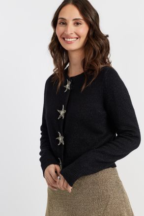 Chinti and Parker Black Laura Whitmore Shooting Star Cardigan