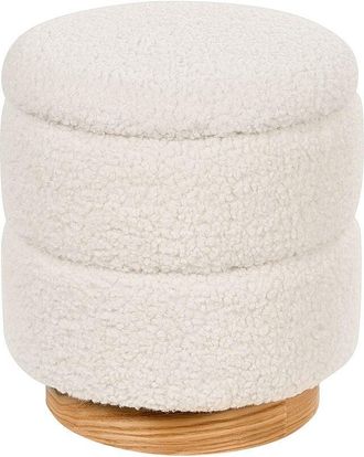 Beliani Storage Pouffe OGDEN Boucle White