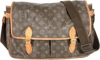 Louis Vuitton Vintage, unisex, Bruin, ONE Size, Leer, Pre-owned Monogram Messenger Bag