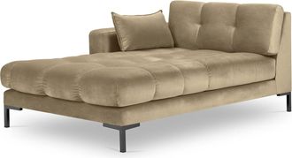 BLOOMINGLOFT Chaiselongue Mamaia Ii Samt mit Armlehne links