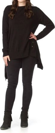 Papillon Stretchy Oversized A-Line Tunic With Back Detail In Black