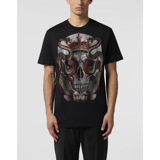 Philipp Plein Round Neck T-Shirt Snake King Stones Men in Black at Nordstrom, Size Xxx-Large