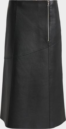 Victoria Beckham Paneled Leather Midi Skirt
