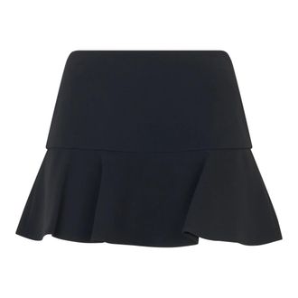 Red Valentino Short Skirts, female, Black, Size: XS Ruffle Hem Short Skirt