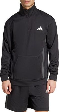 adidas Game & Go Team Issue Climacool Quarter Zip Pullover in Black at Nordstrom Rack, Size Xx-Large