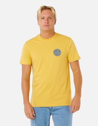 Rip Curl Mens Rip Curl Mens Streamline Pass Graphic Short Sleeve T-Shirt - Yellow - Size: 38