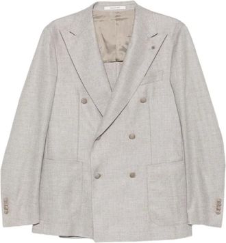 Tagliatore Jassen, Heren, Grijs, M, Dubbelrijige Blazer