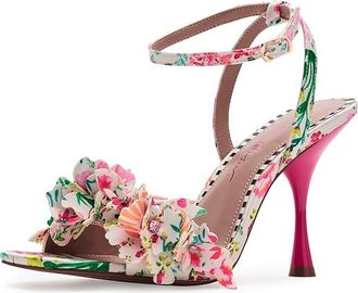 Blue by Betsey Johnson Hilley Womens Sandals Green Floral : 8.5 M, Faux Leather