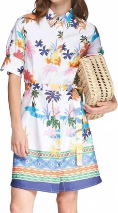 Vilagallo Hester Palms Dress In Multi Palm
