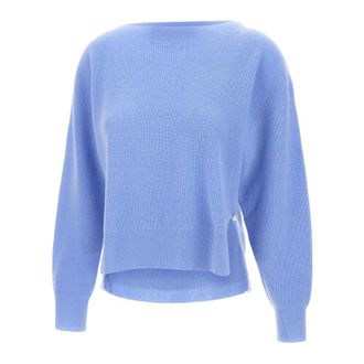 Liu Jo Round-neck Knitwear, female, Blue, L, Wool and cashmere Jumper