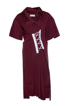 Dries Van Noten Dries van Noten, Delick lace- gathered poplin dress