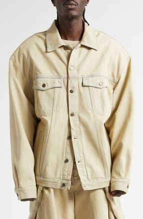 LU&rsquo;U DAN Oversize Cotton Denim Jean Jacket in Whitewashed at Nordstrom, Size X-Large