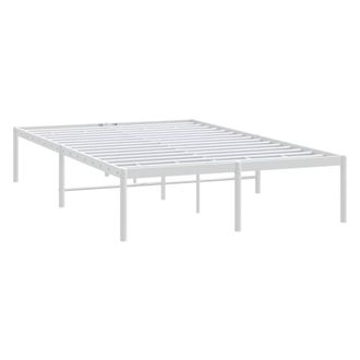 Berkfield Home Metal Bed Frame White 120x190 cm Small Double
