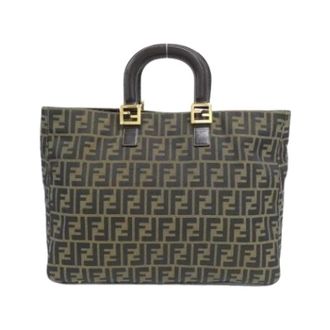 Fendi Pre-owned Tote Bags, female, Brown, Size: ONE SIZE Pre-owned Canvas Tote Bag