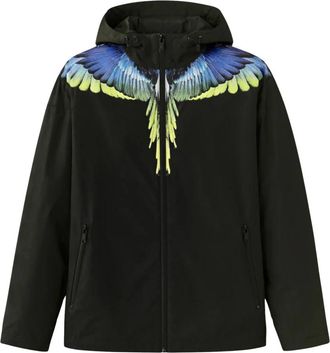 Marcelo Burlon Wings Jacket - Heren - Zomerjassen - Zwart - 2XL - Nylon - Jassen