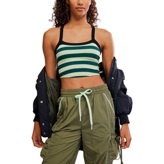 Free People FP Movement All Clear Stripe Camisole in Evergreen Combo at Nordstrom Rack, Size X-Large