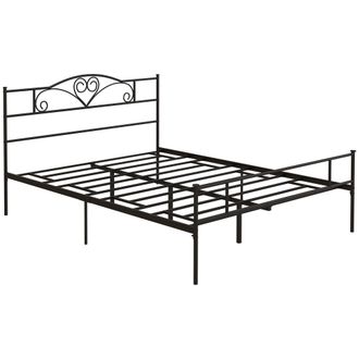 HOMCOM King Metal Bed Frame w/ Headboard and Footboard - 31cm Under-bed Space | TJ Hughes