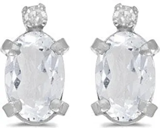 Allurez Oval Studs Earrings 14k in White Topaz at Nordstrom