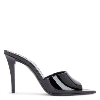 Saint Laurent Patent Leather Romy Mule Sandals, Brand Size 40 ( US Size 10 )