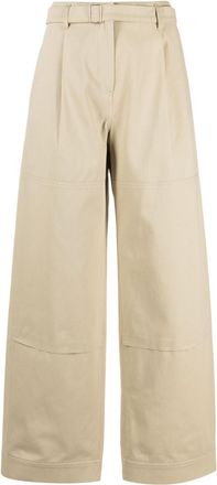 Low Classic wide-leg belted trousers - women - Cotton - S - Neutrals