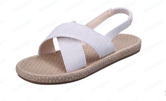 Generic Women Open Toe Sandals Fashion Flat Sandals Cross Strap Slip On Sandal Wide Beach Sandal Solid Color Adjustable Ankle Strap Shoes Lightweight Vacation