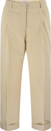 Pantaloni Torino Anna Cotton And Linen Trousers
